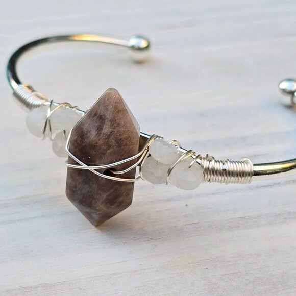 Sunstone Wire Wrap Cuff w/ 14Kt Gold Over Copper – Handmade & NWT - Picture 11 of 12